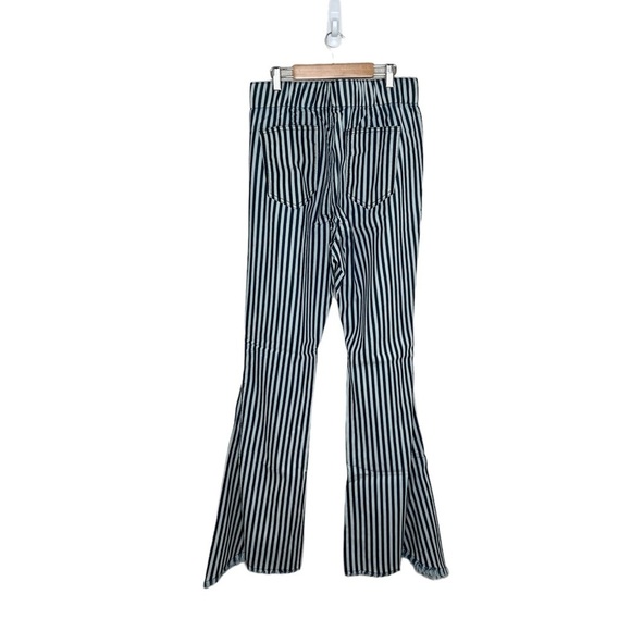 Home Folk Blue Striped Elastic Waist Flare Jeans - Picture 6 of 11